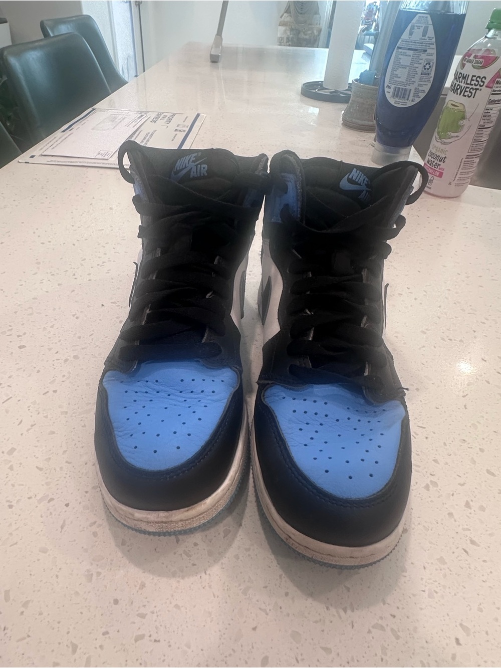 Women’s/Boys Nike Air Jordan High-Top Sneakers in Black and Light Blue